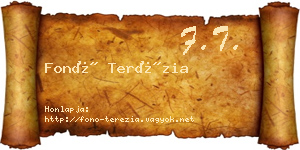 Fonó Terézia névjegykártya